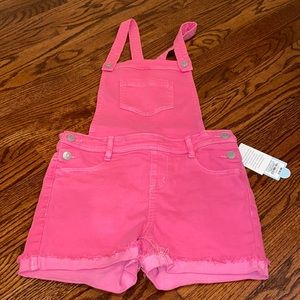 Cat & jack pink shirt overalls size medium 7/8